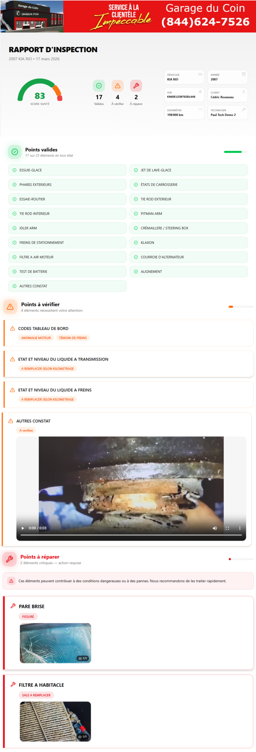 Inspection previeuw complet